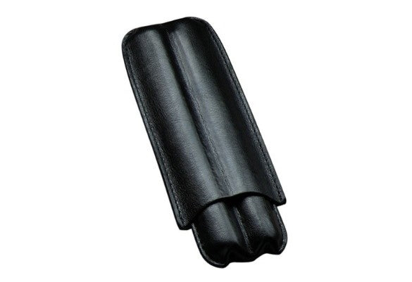 Black Leather 2 Cigar Case