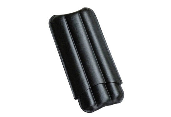 Black Leather 3 Cigar Case