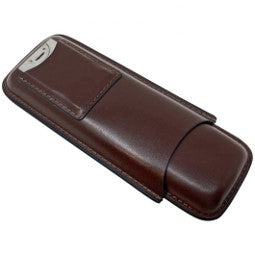 Leather 2 Cigar Case with Cutter